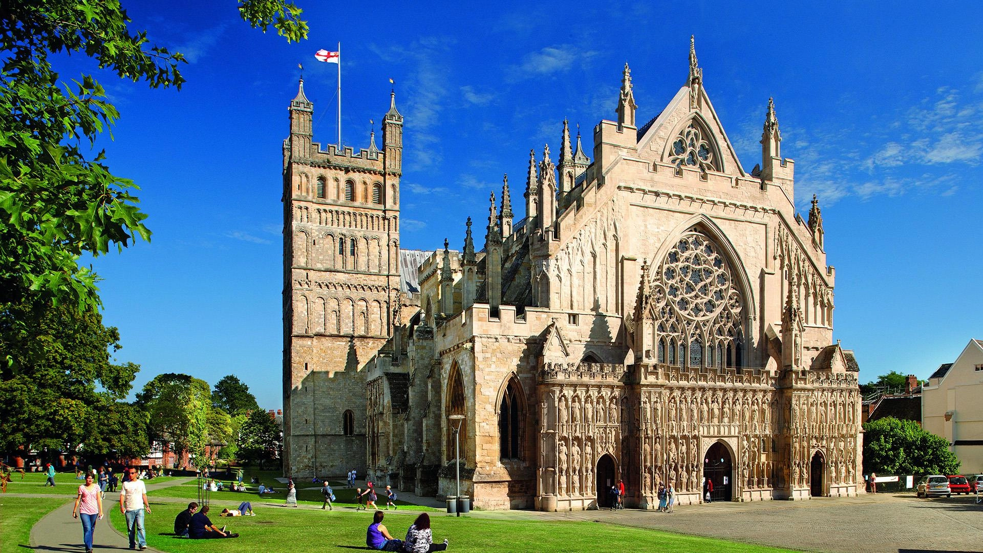 Exeter city and castle view